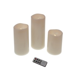 OUTDOOR LED CANDLE WITH REMOTE CNTRL SET OF 3 15 20 25 - BULBS, LEDS